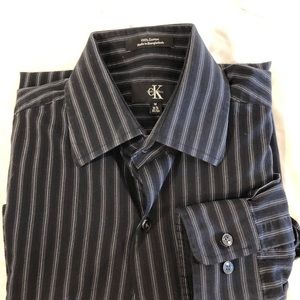 VTG Calvin Klein button up long sleeve 15 1/2  M